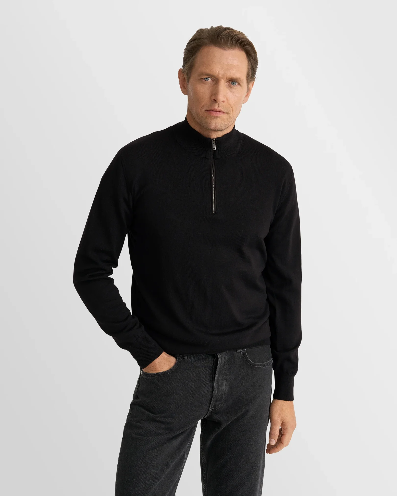 quarter zip knitted sweater
